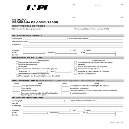 Autorização para Cópia de Documentação Técnica. Registro de Software ...