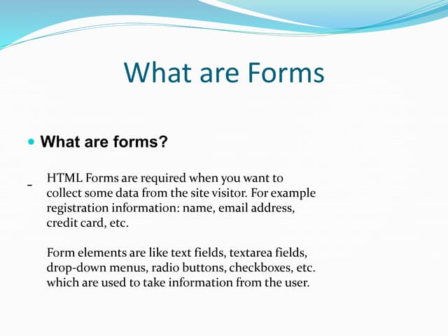 Forms in html5