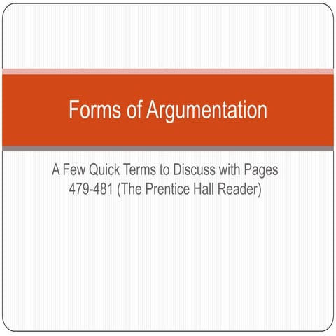 Forms of argumentation