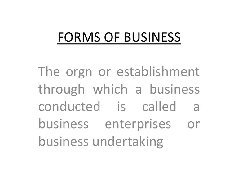 Forms of business