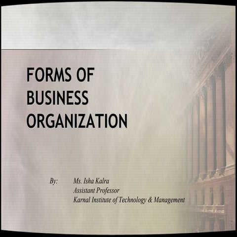Forms of business organisation