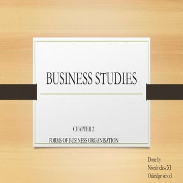 Forms of business organisation