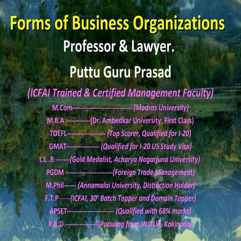 Forms of business organizations gp