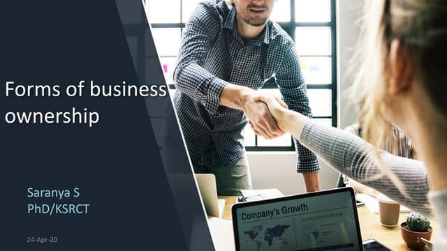 4 Types of Business Ownership 4 Types of Business Ownership