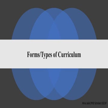 Forms of curriculum
