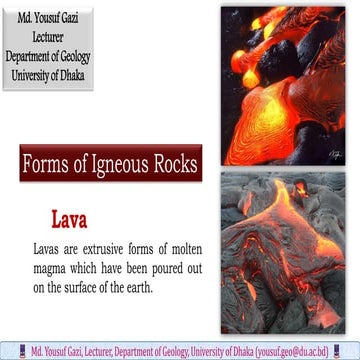 Forms of igneous rocks