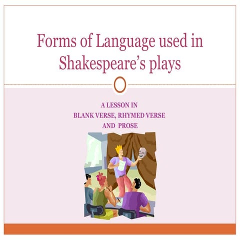 Forms of Language used in Shakespeare's plays