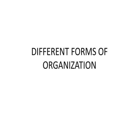 Forms of organization