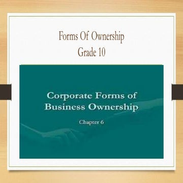 Forms of ownership