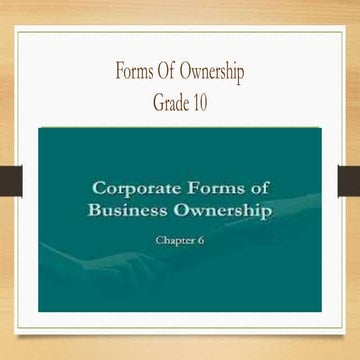 Forms of ownership