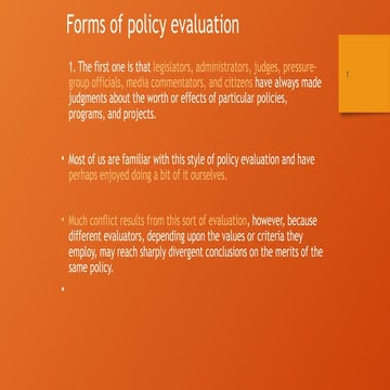 Forms of policy evaluation power point for education