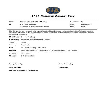 Formula 1 chinese grand prix 2013 document number 12