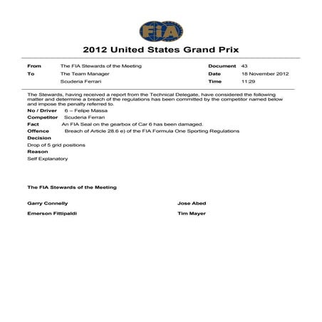 Formula 1 united states grand prix 2012 document number 43