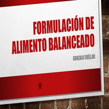 Formulación de alimento balanceado