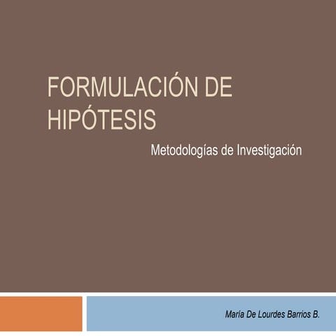 Formulación de hipótesis ppt