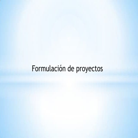 Formulacion de proyectos