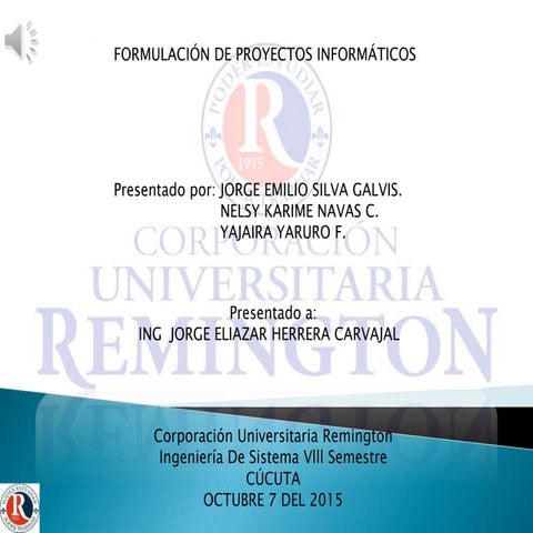 Formulacion de proyectos informaticos