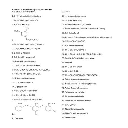 Formulacion organica