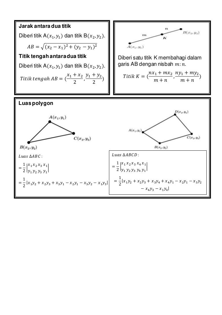 Formula Geometri Koordinat