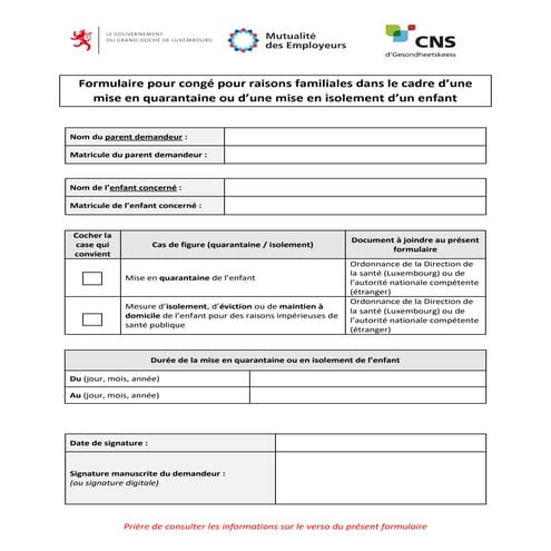 Luxembourg compassionate leave for parents September 2020 | PDF