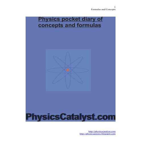 FORMULA LIST FOR PHYSICS