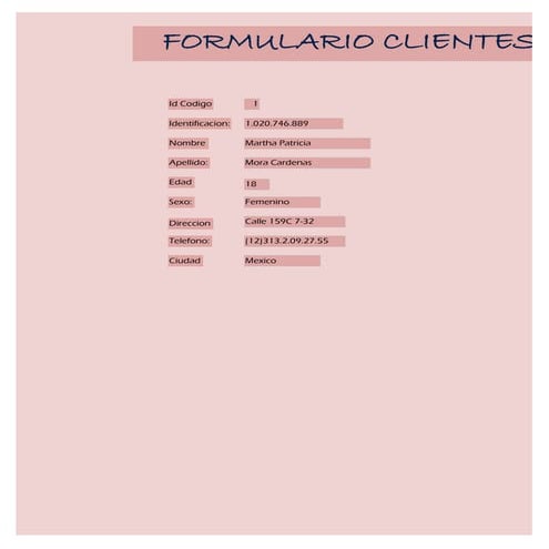 Formulario clientes