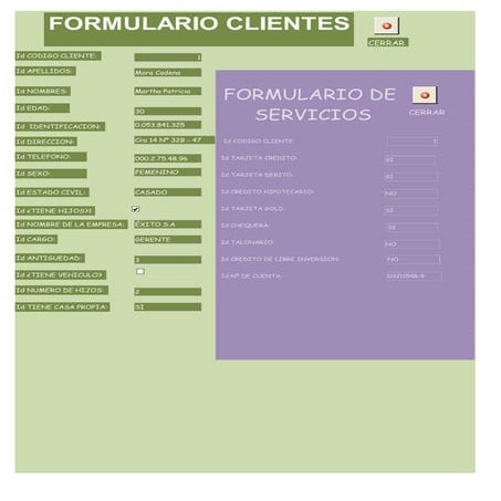 Formulario clientes