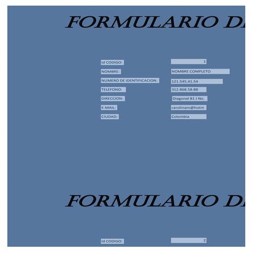 Formulario clientes