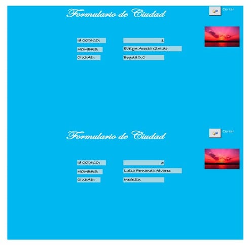 Formulario de ciudad