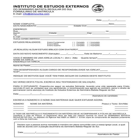 Formulario de matricula