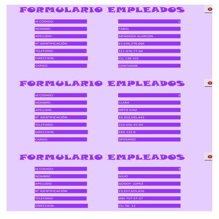 Formulario empleados