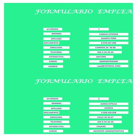 Formulario empleados