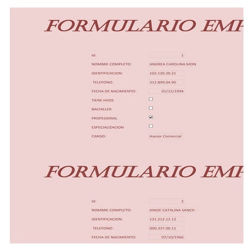 Formulario empleados