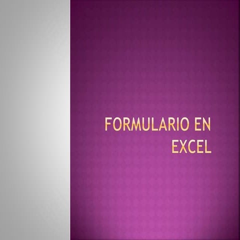 Formulario en excel