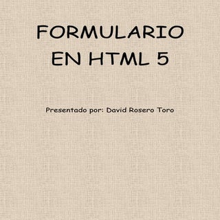Formulario en html 5