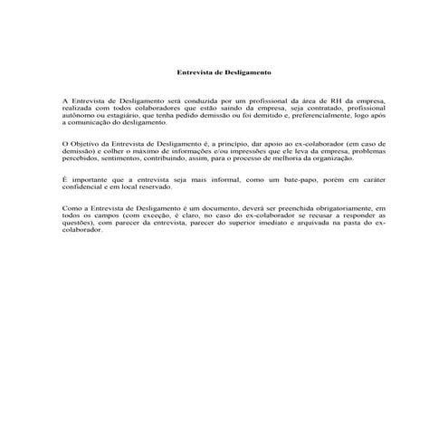 Formulario entrevista desligamento