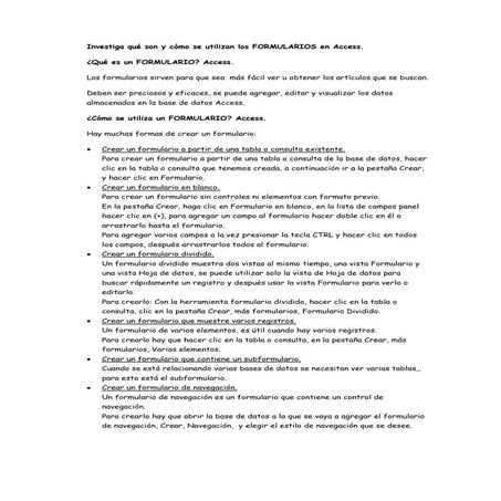 Qué es un formulario | DOCX