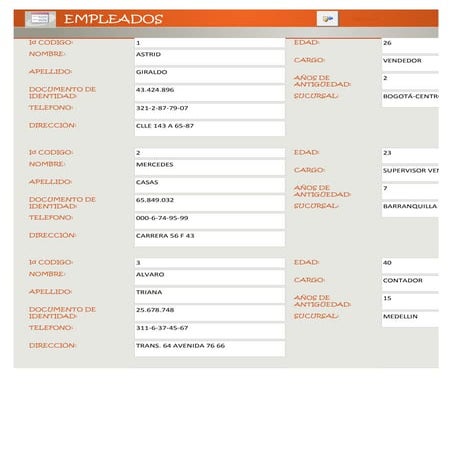 Formularios empleados