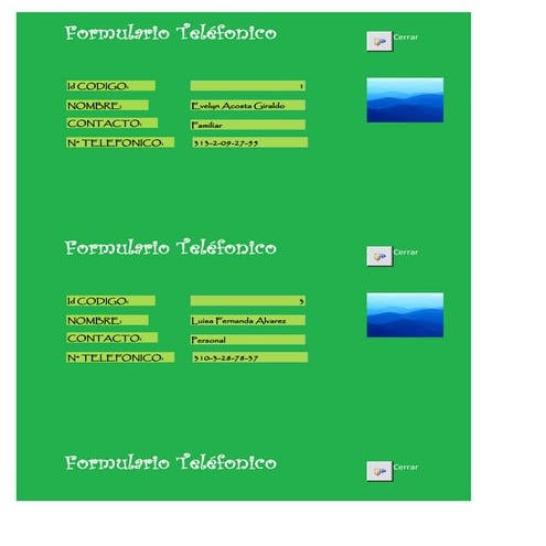 Formulario teléfonico