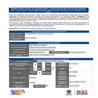 Formulario unico de inscripcion y a...