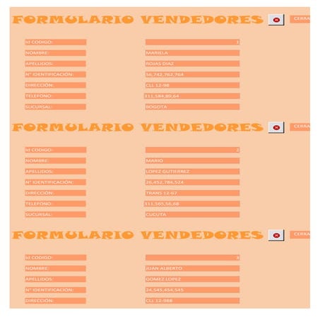 Formulario vendedores