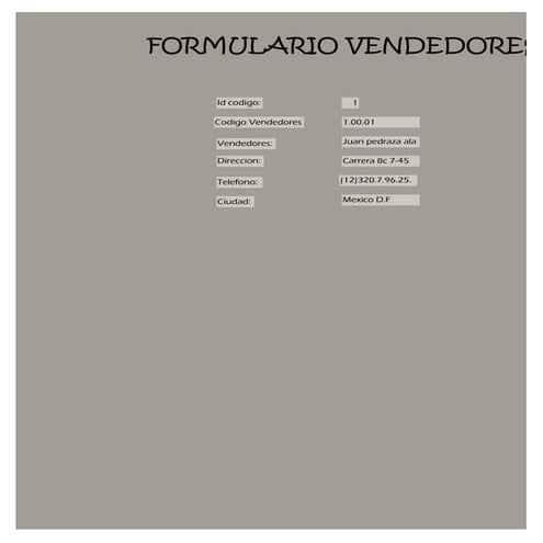 Formulario vendedores