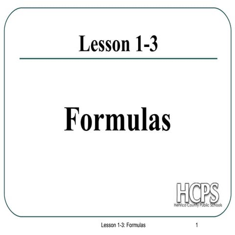 Formulas