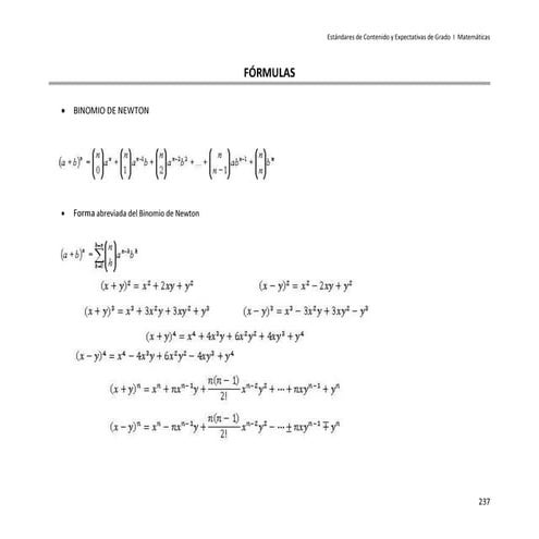 Fórmulas Matemáticas