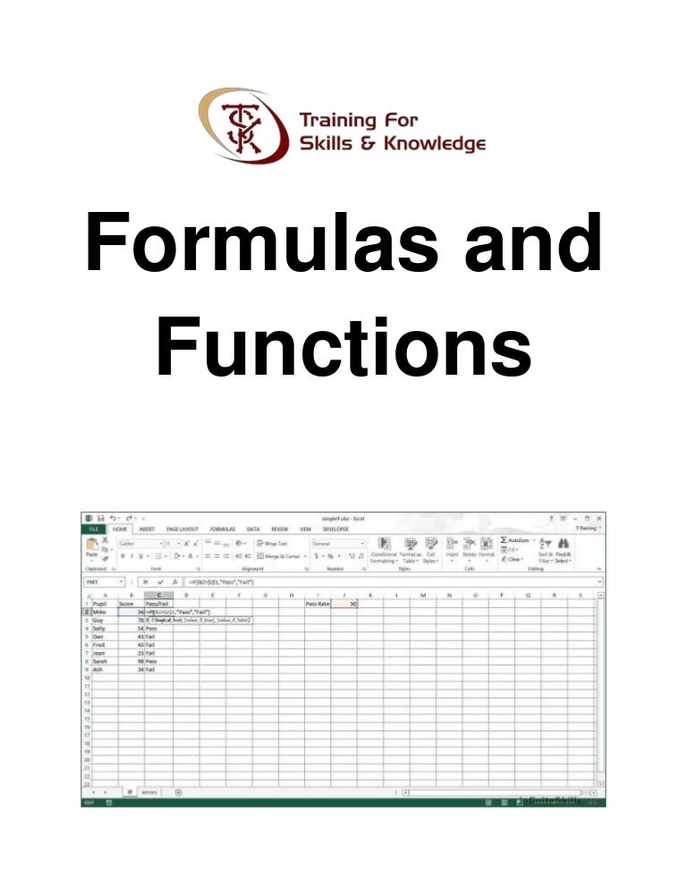 Formulas and functions
