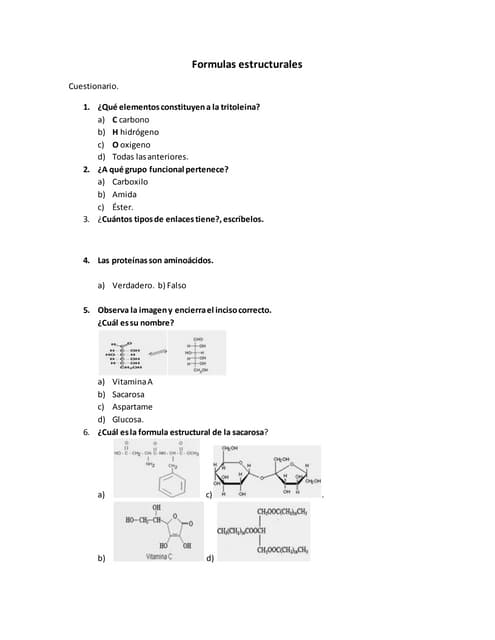 Formulas estructurales