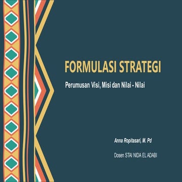 Manajemen Strategi - Formulasi Strategi Bisnis | PDF
