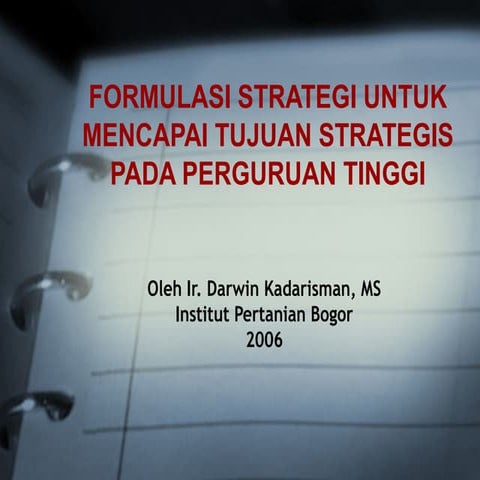 Formulasi strategi untukmencapai tujuan | PPT