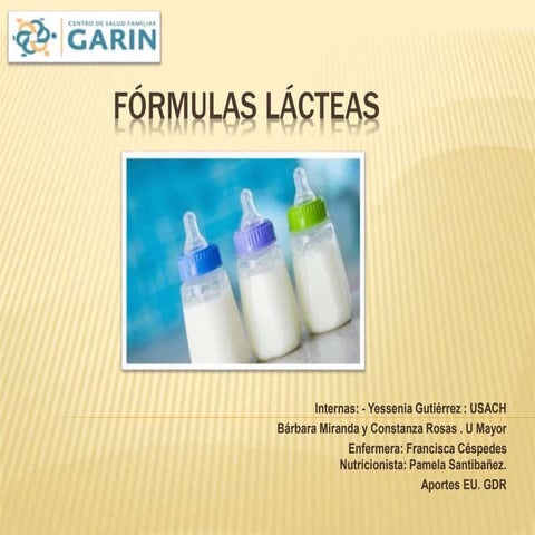 FORMULAS LÁCTEAS EN  LACTANTES 