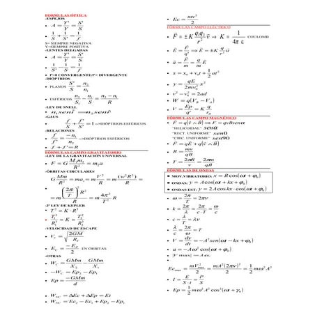 Formulas optica | PDF